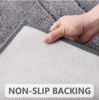 Alfombra de Baño Antideslizante, Absorbente y Lavable a Máquina - Alfombrilla Extra Gruesa, Cómoda y Acogedora para Ducha con Color Sólido (Gris Oscuro,40 x 60 cm) - details 3