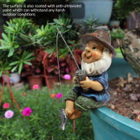 Estatua De Pecador Gnome Para Jardín Figura De Enano Mágica Decoración Para Valla Patio Jardín Pared Material RESIN - details 0