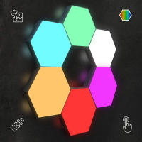 Luz De Pared Hexagonal Con Control Remoto Y Luz LED RGB Modulable USB Colorida Luz Nocturna Geométrica DIY Para Decoración De Hogar - details 10