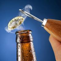 【 2 Piezas】 Abrebotellas, Quitachapas, Abrebotellas Metalicas con Mango de Madera, Carita Sonrisa Abre Botellas, Abridor Cerveza para Bar, Hogar, Cocina, Fiesta - details 0
