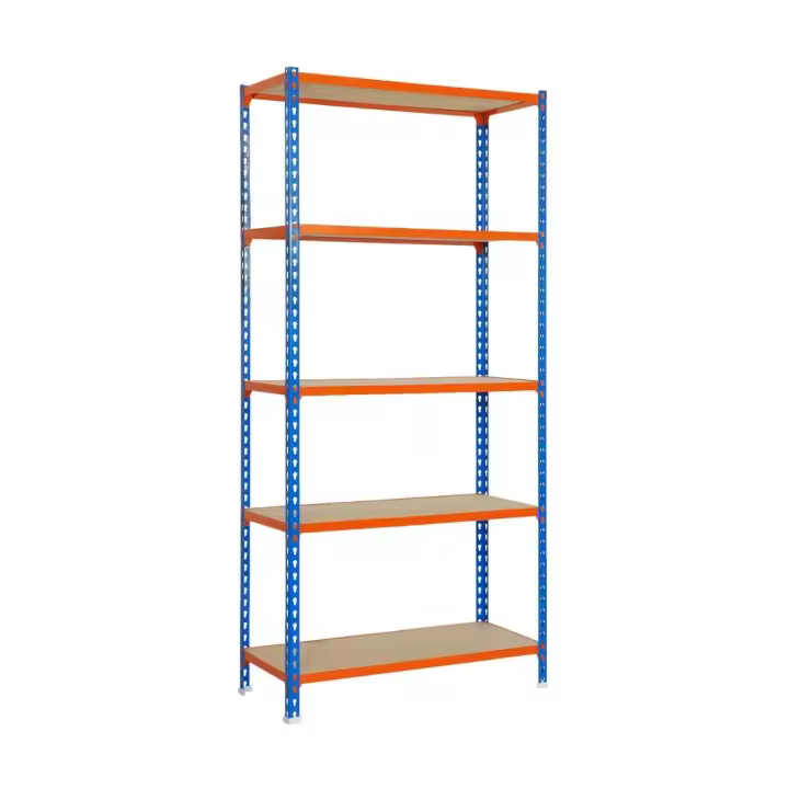 Estantería SIMONRACK MADERCLICK MEGAPLUS 5/300 AZUL/NARANJA/MADERA 2000x1200x300 - 1