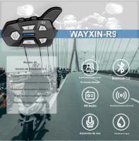 WAYXIN R9 Intercomunicador De Motocicleta Para Casco Bluetooth 5.0 6 Conducentes Resistente Al Agua FM Radio Comunicación Interfaz - details 0