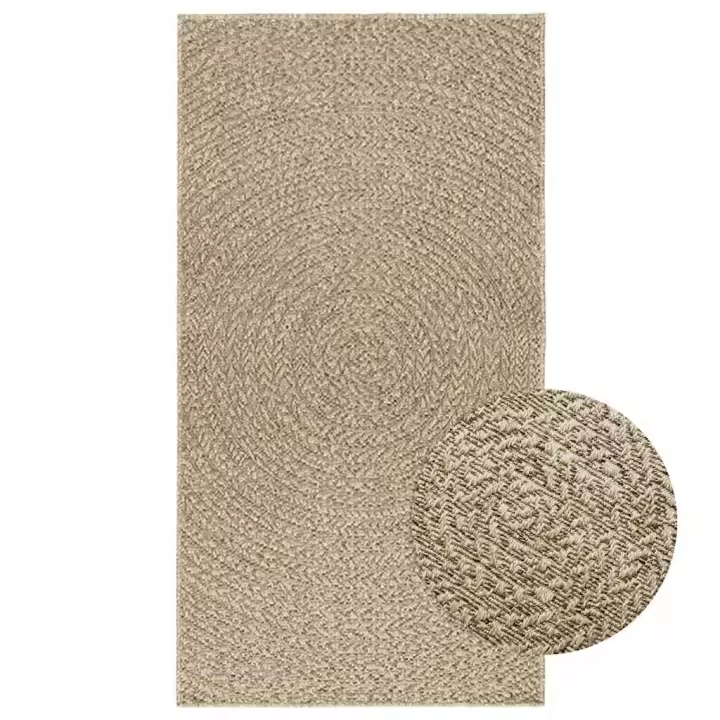 vidaXL Alfombra ZIZUR apariencia yute interior exterior beige 80x150cm - 1