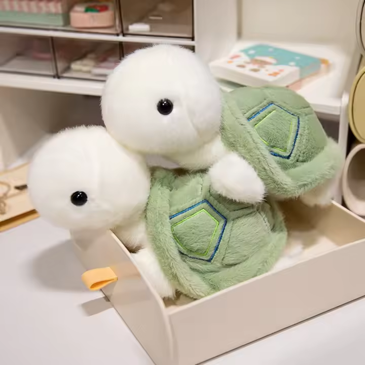 Muñeco De Terciopelo Tortuga Simulada De 25/35cm Para Niñas Decoración De Hogar Y Regalo De Navidad Y Cumpleaños Animal Marítimo De Peluche Mink Velvet - 1