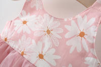 Falda De Malla Con Tirantes Colgantes De Flor Para Niñas Verano Estilo Princesa Casual Poliéster Sin Mangas Longitud De Rodilla Ropa De Verano Para Niñas - details 8