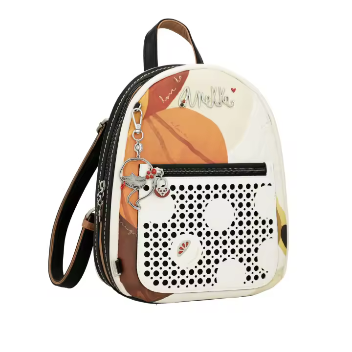 Mochila de mujer Lunares - Anekke Alma - Compartimento principal con cierre de cremallera - Bolsillo frontal y trasero con cremallera - Asas regulables - Ref. 40725-252 - Mide 24 x 30 x 8 cm - 1