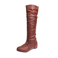 Botas De Mujer De Talla Grande 35-43 Botines Planos De Primavera Otoño Estilo Occidental Botas Largas Con Tacón Medio Material PU - details 4