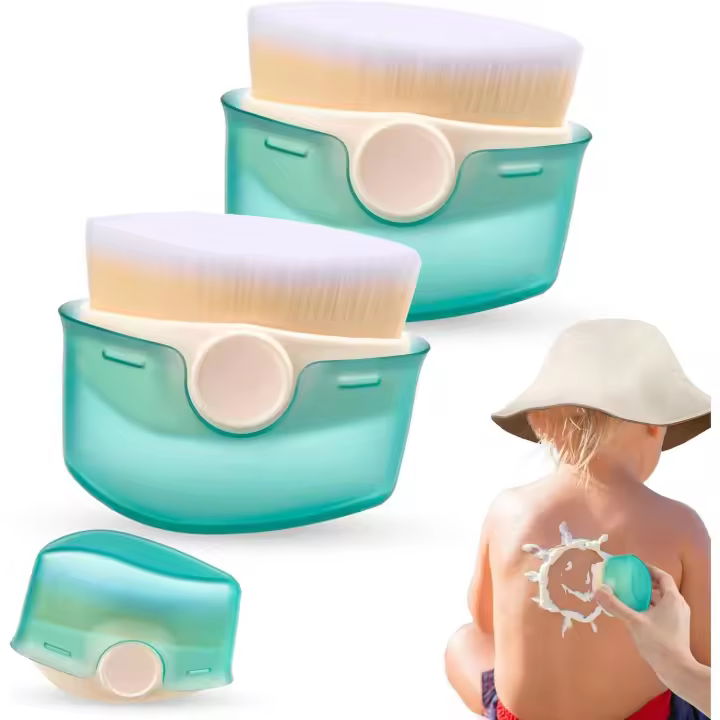 2 aplicadores de crema solar para niños, Protector aplicador de protector solar, aplicador de loción bronceadora con Cerdas suaves, juego de - 1