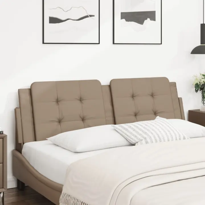 vidaXL Cabecero de cama acolchado cuero sintético capuchino 160 cm - 1