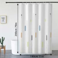 Poliéster Impermeable Cortina Bañera con 12 Ganchos para Ducha y Baño 180x200CM - details 7