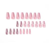Set De Uñas Postizas Con Diamantes Franceses 24 Piezas Incluye 1 Pieza De Pegamento Gel Y 1 Archivo De Uñas Material Plástico - details 2