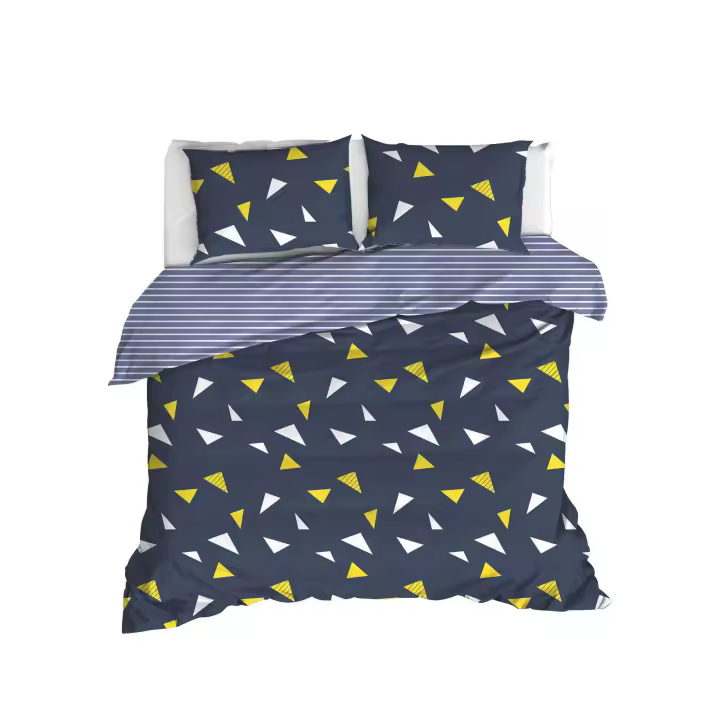 Wellhome Juego de Cama Funda Nórdica 240x220 Algodón Suavidad Azul Oscuro - 1