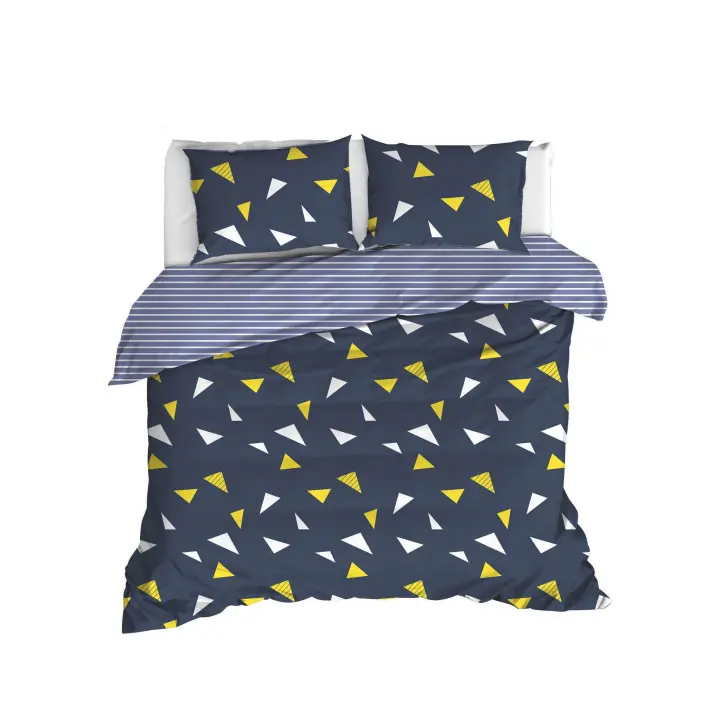 Wellhome Juego de Cama Funda Nórdica 240x220 Algodón Suavidad Azul Oscuro - 1