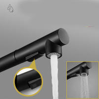 Grifo negro extraíble para fregadero de cocina, mezclador de agua fría y caliente de acero inoxidable, boquilla de pulverización, 2 modos, Flexible - details 1