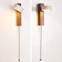 Lámpara De Pared Para Dormitorio Con Cabezal De Cama Y Interruptor De Hilo Puede Rotar Estilo Medieval Francés Retro En Madera Sólida Luz Crema - details 2