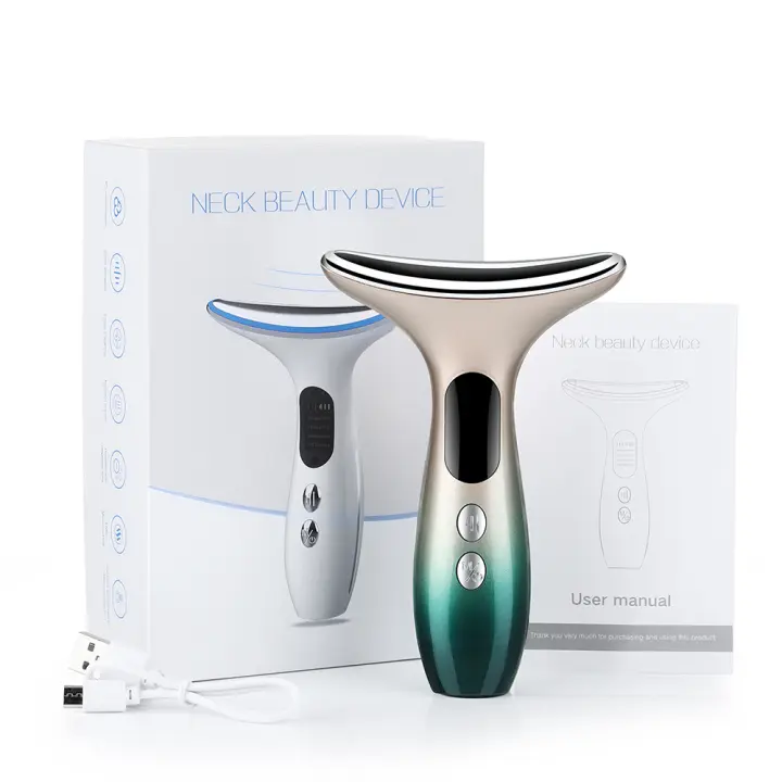 Dispositivo De Belleza EMS Para Levantamiento De Rostro Y Cuello Con Masajeador Facial LED Eliminador De Doble Mentón Rejuvenecimiento De Piel Antiarrugas - 1