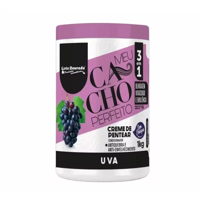 GOTA DOURADA Creme Pentear Meu Cacho Perfeito UVA 1Kg - 1