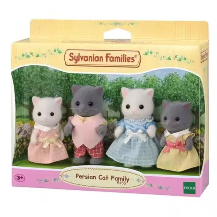 Set de cuatro figuras Familia gato persa Sylvanian Families 5455 EPOCH - 1