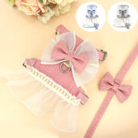 Set De Correa Y Arnes Para Gato Con Diadema Vestido De Princesa Para Chihuahua Y Teddy Gatos Pequeños De Nylon Tallas XS/S/M Colores Rosa/Azul - details 2