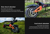 Patinete Electrico KuKirin G3 Pro 1200W*2 Motores Todo Terreno con Neumáticos de 10 Pulgadas, Batería Extraíble de 52V 23.2Ah, Autonomía Máxima de 80 KM, Velocidad Máxima de 65 Km/h, Doble Amortiguador, IP54 a Prueba de Agua, Doble Freno de Aceite - details 13