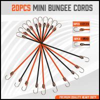 EasySpeed Pulpos Elásticos 20 CM Pack 20 Unidades, Goma con Gancho Estirable hasta 40 CM, Cuerda Elástica Bungee Cords, Tensor Lona Toldo, Asegurar Bicicleta Maleta Equipaje Carga en Transporte, Baca Coche Furgoneta - details 5