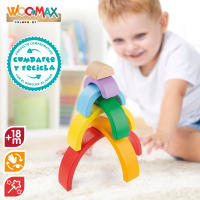 WOOMAX Juguete construcción de madera arcoíris - details 3