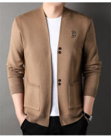 Chaqueta De Punto Para Hombre Lujo Con Bordado Exquisite En Color Sólido Abrigo Casual De Otoño E Invierno De Marca - details 9