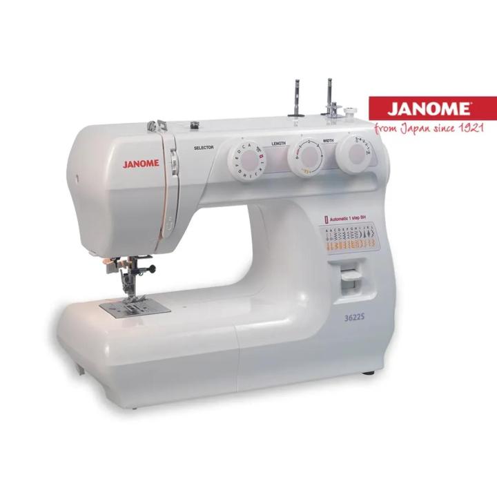Janome 3622S Heavy Duty Sewing Machine with Free Arm, Automatic Threader, 860 ppm Speed for Thick Fabrics and Demanding Repairs, Ideal for Creative Projects and Home Use