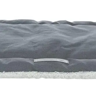 TRIXIE Farello lying mat, plush/wooven fabric, 60 × 50 cm, white-grey/grey - 1