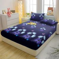 Sábana Ajustada Moderna Y Sencilla Con Estampado De Plantas Y Flores Mate Sin Fundas De Cojines Para La Habitación - details 2