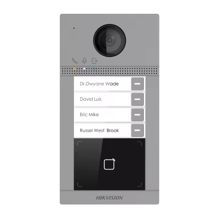 Videoportero IP WiFi 4 apartamentos - Cámara 2 Mpx | Audio bidireccional - Apertura con tarjeta MF | 2 relés - App móvil con o sin monitor - Apto para exterior IP65 | IK08 - Montaje encastrado | PoE - 1