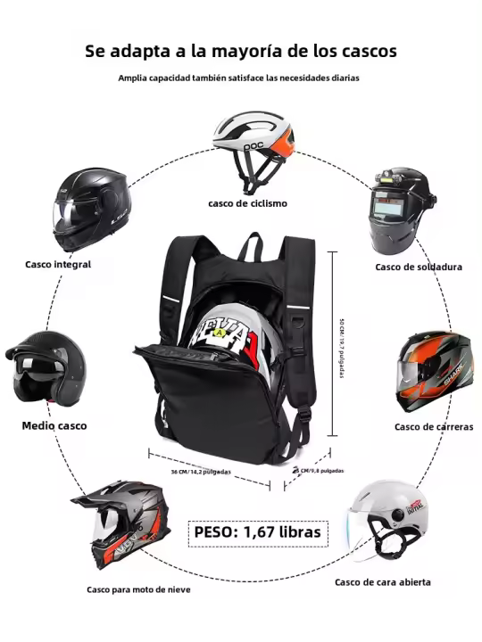 Mochila De Motociclista Para Hombres Impermeable Con Bandas Reflectantes Bolsa De Viaje Expansible Para Senderismo Y Actividades Al Aire Libre - 1