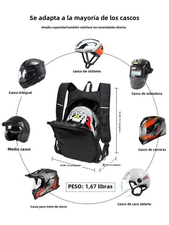 Mochila De Motociclista Para Hombres Impermeable Con Bandas Reflectantes Bolsa De Viaje Expansible Para Senderismo Y Actividades Al Aire Libre - 1