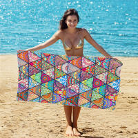 Toalla de playa de terciopelo de doble cara, toalla deportiva estampada de microfibra, toalla de baño absorbente - details 6