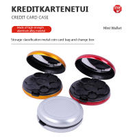 Cartera De Monedas Portátil De Aluminio Circular Mini Estuche De Almacenamiento Para Euros Con Espejo Creativo Y Moderno - details 1