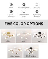 Lámpara De Techo LED Retro Industrial Con 6 Cabezas Material Hierro Trabado Luz Moderna Para Sala De Estar Decoración E27 - details 1