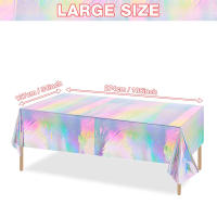 Mantel De Plástico Desechable Láser Hojalata Holográfica Rectangular Para Cumpleaños Y Bodas Disco 54" X 108" - details 1