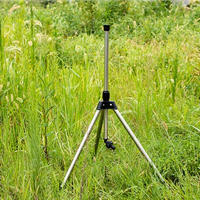 Juego De 1 Riega Rotatoria De 360 Grados Con Tripode Para Jardín Y Césped Soporte Telescopio Con Cabeza De Riega En Tripode Acero Inoxidable - details 4