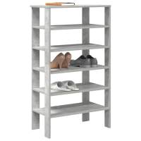 vidaXL Mueble zapatero madera contrachapada 61x32x105 cm en color Negro/Gris hormigón/Roble artisan y más | almacenamiento funcional diseño moderno para baño dormitorio sala - details 1