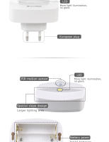 Lámpara Nocturna LED Con Sensor De Movimiento Lámpara De Noche Para Decoración De Habitaciones Y Armarios Con Enchufe EU Luz De Noche Rectangular Para Dormitorio Y Hogar - details 7