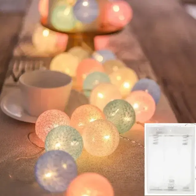 Cadena De Luces Navideñas Con 10 LED De Algodón USB Lámpara De Decoración Para Casa Exterior Boda Fiesta Colgante De Navidad - 1