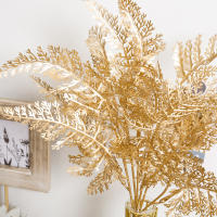 Planta Artificial De Oro Flores Falsas Hierba Plástica Decoraciones Para Bodas Y Navidad Uso En Exposiciones Y Fiestas Suplementos De Casa - details 5
