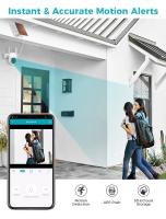 Hiseeu WTD714 4MP Cámara de seguridad inalámbrica con panel solar, resolución HD 2K, detección de movimiento PIR, audio bidireccional, visión nocturna, WiFi de 2.4GHz, giro de 355° y inclinación de 90°, resistente al agua IP66 - details 3
