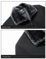 Chaqueta De Poliéster Impermeable Para Hombres Con Capucha Casual De Invierno Cuello Erguido Manga Larga Abrigo Acolchado Windbreaker Outerwear - details 15
