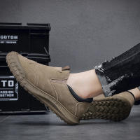 Zapatos De Trabajo Antideslizantes Para Hombre Tenis Casuales De Cuero Slip-on Para Caminar Confort Primavera/Otoño Talla Verdadera - details 1