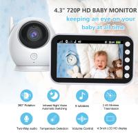 Monitor De Bebé De 4.3 Pulgadas Con Batería De 2000mAh Vida Video Cámara Inalámbrica Y Audio Intercomunicador Visión Nocturna Automática Para Niños Cuidador - details 0