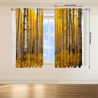 2pcs Cortina De Ventana Con Estampado De Arce Amarillo Para Decoración Del Hogar Tratamiento De Ventana Para Dormitorio Oficina Cocina Sala De Estar Y Estudio - details 12