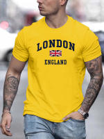 Camiseta De Algodón Puro 100% Para Hombre Verano Estampado London England Estilo Casual Ajuste Suelto Manga Corta Cuello Redondo - details 3