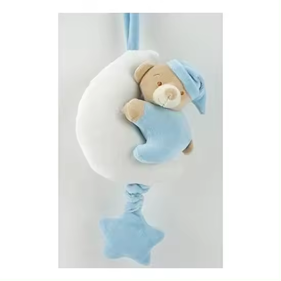 DUFFI BABY - PELUCHE MUSICAL "OSITO+LUNA" (1 PIEZA) - Peluche Para Bebés Suave al Tacto  Para Bebés - Peluche Estimula Sueño Tranquilo  Para Bebé - Peluche Osito Acompañante Nocturno Para Bebés - Peluche Especialmente Diseñado Para Uso Bebés. - 1