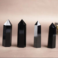 Torre De Obsidiana Natural 1pc Pulida Para Balancin De Círculos Y Hechicería Decoración De Hogar Para Equilibrio De Chakras Y Reiki - details 6